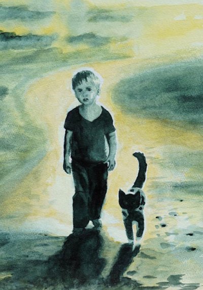 Pojken och katten går en promenad av Ida Publishing