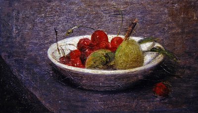 Körsbär och mandel (olja på duk) av Ignace Henri Jean Fantin Latour