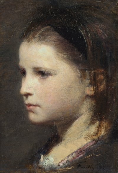 Huvudet av en ung flicka av Ignace Henri Jean Fantin Latour