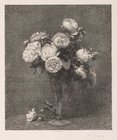 Bukett av rosor, 1879. av Ignace Henri Jean Fantin Latour