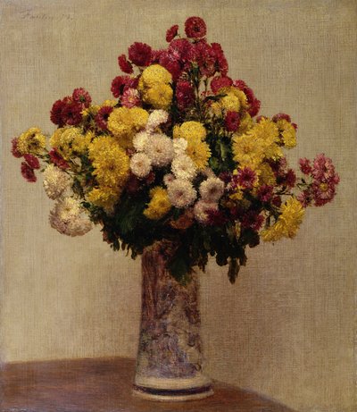 Krysantemum i en vas, 1873 av Ignace Henri Jean Fantin Latour