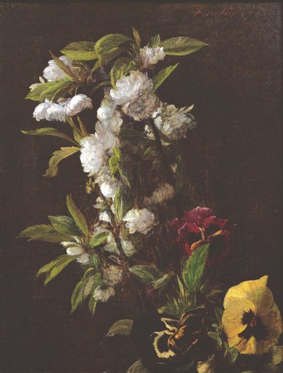 Blommor, 1876 av Ignace Henri Jean Fantin Latour