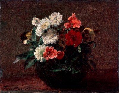 Blommor i en vas av lergods, 1883. av Ignace Henri Jean Fantin Latour