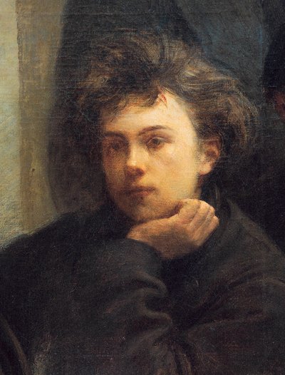 Porträtt av Arthur Rimbaud, detalj från målningen Corner Table av Ignace Henri Jean Fantin Latour