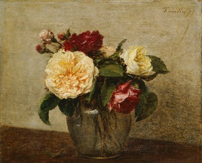 Röda och gula rosor, 1879 av Ignace Henri Jean Fantin Latour