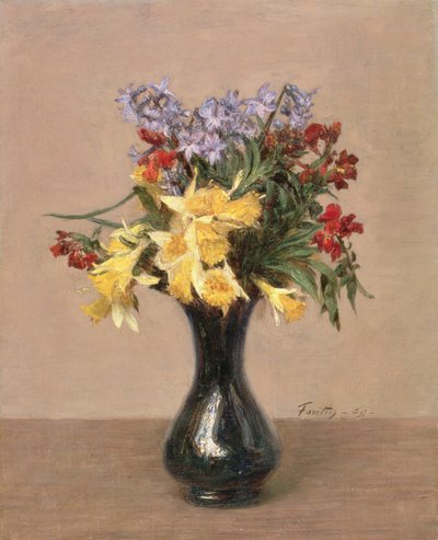 Vårblommor, 1869 av Ignace Henri Jean Fantin Latour