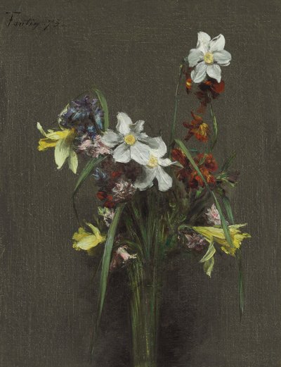 Vårblommor; Vårblommor, 1873 av Ignace Henri Jean Fantin Latour