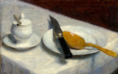 Stilleben med senapskruka av Ignace Henri Jean Fantin-Latour