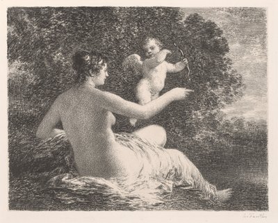 Venus och Amor, 1896. av Ignace Henri Jean Fantin Latour