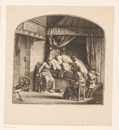 Gammal man på dödsbädd av Ignace Joseph de Claussin (attributed to)