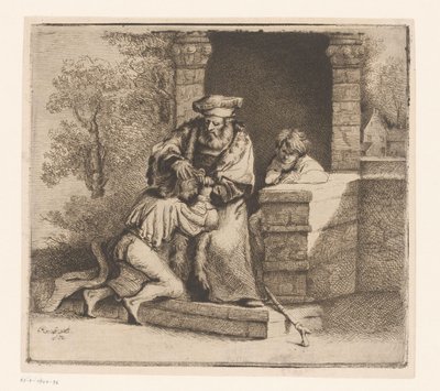 Den förlorade sonens hemkomst av Ignace Joseph de Claussin (attributed to)