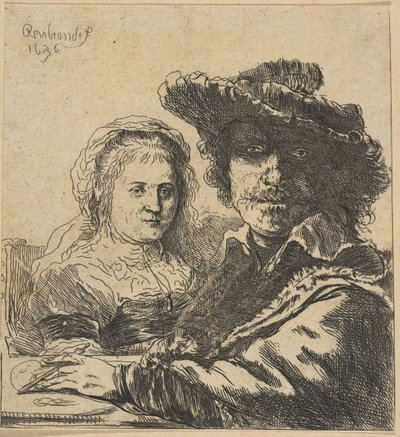 Rembrandt och hans hustru kopia, 1786-1844. av Ignace Joseph de Claussin