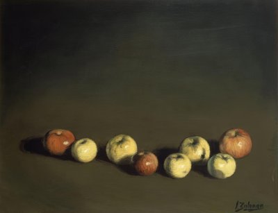 STILLEVEN AV DE ÅTTA ÄPPLEN – 1944 – OLEO / LOENZO – 37 X 72 CM av Ignacio Zuloaga y Zabaleta