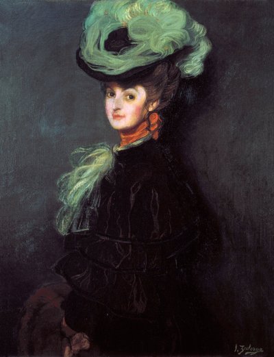 Porträtt av Anny Bourdin (?) av Ignacio Zuloaga y Zabaleta