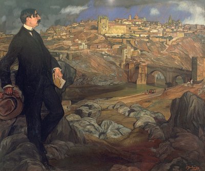 Porträtt av Maurice Barres (1862-1923) av Ignacio Zuloaga y Zabaleta