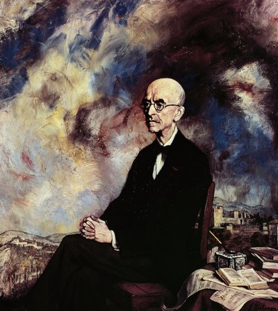 Porträtt av den spanska kompositören Manuel de Falla (Cadiz av Ignacio Zuloaga y Zabaleta