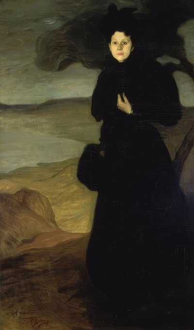 PORTRÄTT AV VALENTINE DETOMAS - 1894/95 - O / L - 200X120 CM av Ignacio Zuloaga y Zabaleta
