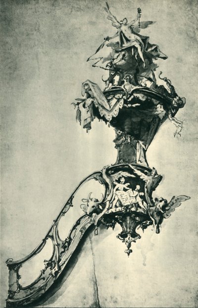 Design för en predikstol, mitten av slutet av 1700-talet, 1943. av Ignatz Günther