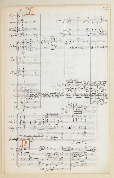 Partiturmanuskript med reducerad orkestersvit till Eldfågeln av Igor Stravinsky (1882-1971) av Igor Stravinsky