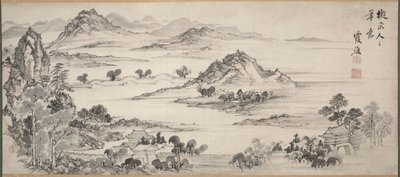 Utsikt över West Lake, 1700-talet. av Taiga Ike
