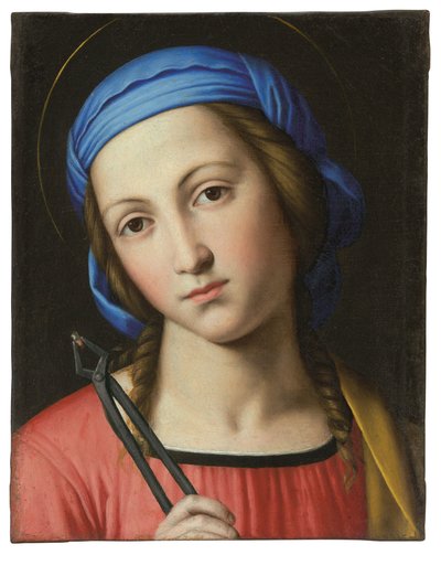 Saint Apollonia (olja på duk) av Il  Sassoferrato