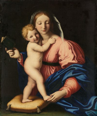 Jungfru med barn av Il (1609-85) Sassoferrato