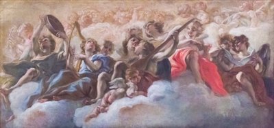Konsert av änglar av Il (1639-1709) Baciccio