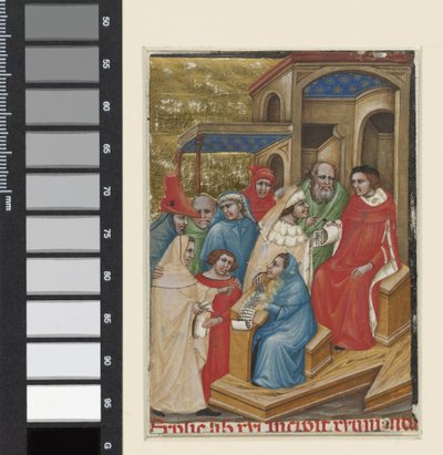 Scen kring en domares dom av Illustratore