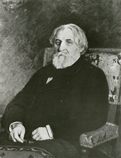Porträtt av Ivan Turgenev av Ilya Efimovich (after) Repin