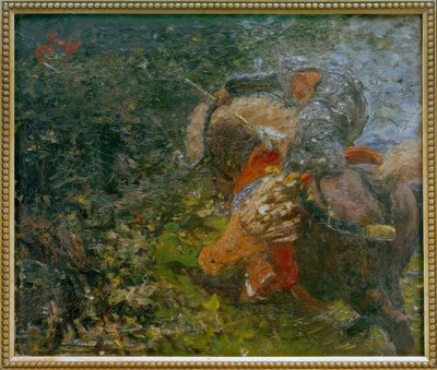 Riddaren Ilya Muromec och rånaren Solowej av Ilya Efimovich Repin