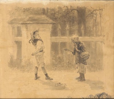 Flickan som tigger, 1889 av Ilya Efimovich Repin