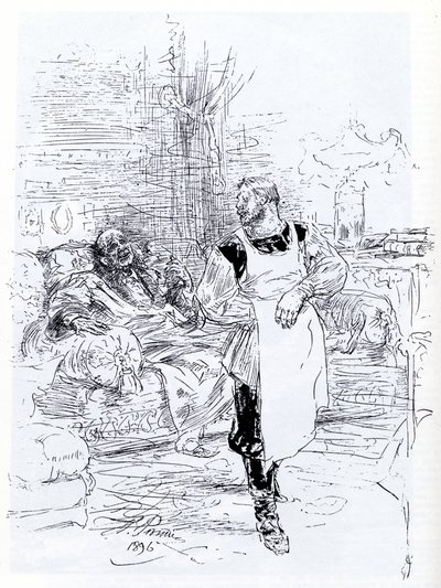Illustration till romanen Ivan Iljitjs död av Leo Tolstoj, 1896 av Ilya Efimovich Repin