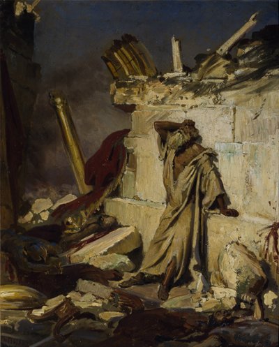 Jeremia beklagar Jerusalems förstörelse, 1870 av Ilya Efimovich Repin