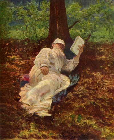 "Leo Nikolajevitj Tolstoj tar en vila i skogen", 1891, 1965. av Ilya Efimovich Repin