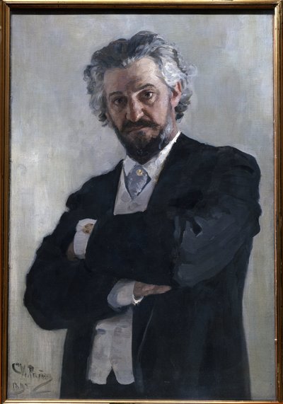 Porträtt av Alexander Verzhbilovich (Verzhbilovic, Verzhibilovic, Vierzbilovich, Wierzbillowicz, Wierzbilovich, Wierzbilovicz, Wierzbilowicz) (1850-1911), violoncelliste russe, en 1895. Peinture de Ilia Iefimovicha Yefimovitch (1850-1911) av Ilya Efimovich Repin