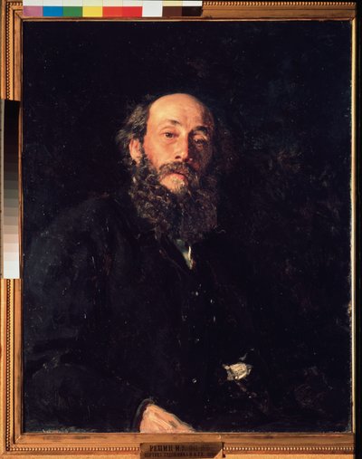 Porträtt av konstnären Nikolai Ge (Gay) (1831-1894). Målning av Ilya Repin (Ilia Repin) (1844-1930), olja på duk av Ilya Efimovich Repin