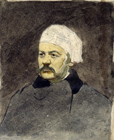Porträtt av den ryske kompositören Mikhail Ivanovitch Glinka (1804-1857) (Michail I. Glinka) - Målning av Ilya Yefimovich Repin (1844-1930), akvarell på kartong (28x23 cm), ca 1870 - I. Repins minnesmuseum Penates, nära Sankt Petersburg (Ryssland) av Ilya Efimovich Repin