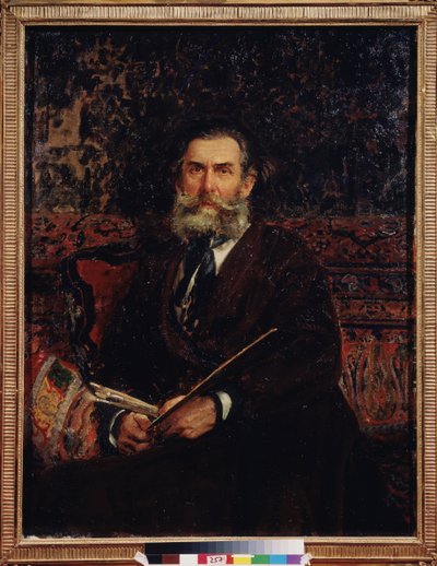 Portrait du peintre Alexei Bogolyubov (Bogolyubov y Bogolyubov) (1824-1896). Peinture de Ilya Yefimovitch Repin (Ilya Repine) (1844-1930), huile sir toile av Ilya Efimovich Repin