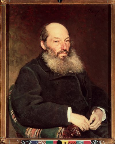 Porträtt av poeten Afanasy Afanasievich Fet (Foeth) (Afanassi Afanasievich Chenchine) (1820-1892). Målning av Ilya Repin (Ilia Repin) (1844-1930), olja på duk av Ilya Efimovich Repin