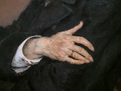 Porträtt av Pavel Mikhailovich Tretyakov (detalj) av Ilya Efimovich Repin