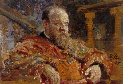 Porträtt av Pavel Viktorovich Delarov 1851-1913, 1910 av Ilya Efimovich Repin
