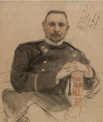 Porträtt av Stepan Petrovich Krachkovsky 1866 1913, 1907 av Ilya Efimovich Repin