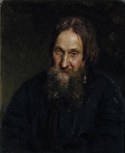 Porträtt av Vasilij Kirillovich Syutaev 1819-1892, 1882 av Ilya Efimovich Repin