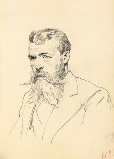 Porträtt av en man med mustasch och skägg, ca. 1872-1875 av Ilya Efimovich Repin