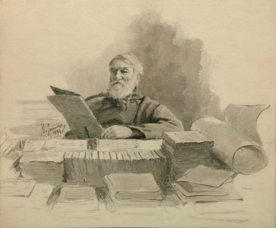 Porträtt av författaren Dmitry Grigorovich 1822-1899, 1894 av Ilya Efimovich Repin