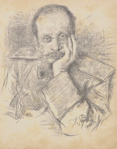 Porträtt av kompositören César Antonovich Cui 1835-1918, 1900. av Ilya Efimovich Repin