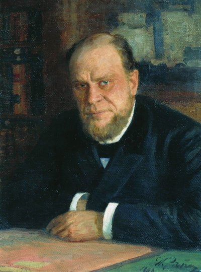 Porträtt av advokaten och författaren Anatoli Fyodorovich Koni 1844-1927, 1898 av Ilya Efimovich Repin