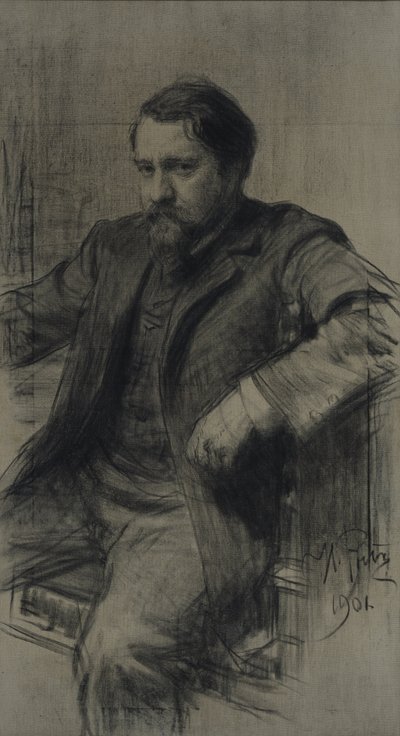 Porträtt av målaren Valentin Alexandrovich Serov 1865-1911, 1901 av Ilya Efimovich Repin