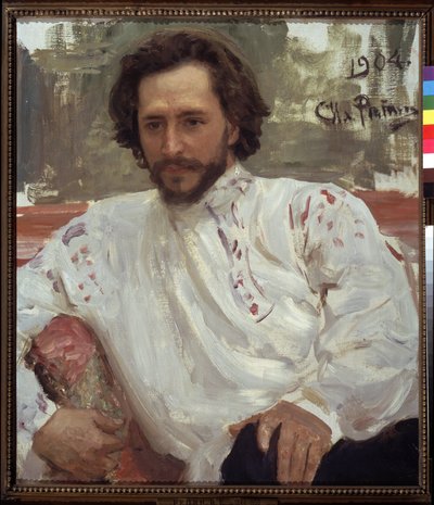 Porträtt av författaren Leonid Andreiev av Ilya Efimovich Repin