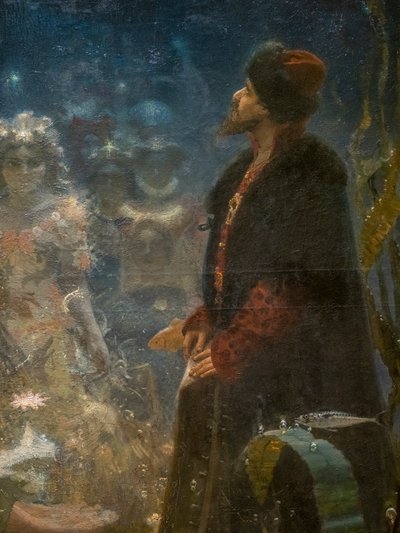 SADKO I UNDERVATTENSKUNGARIKET (detalj) av Ilya Efimovich Repin